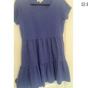 Casual Blue Short Sleeve Dress